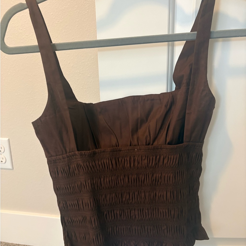 Reformation Cream Ruched Square-Neck Tank - Picture 5 of 6